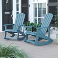 Flash Furniture 2 PK Sea Foam Poly Resin Adirondack Rocking Chairs JJ-C14705-SFM-2-GG